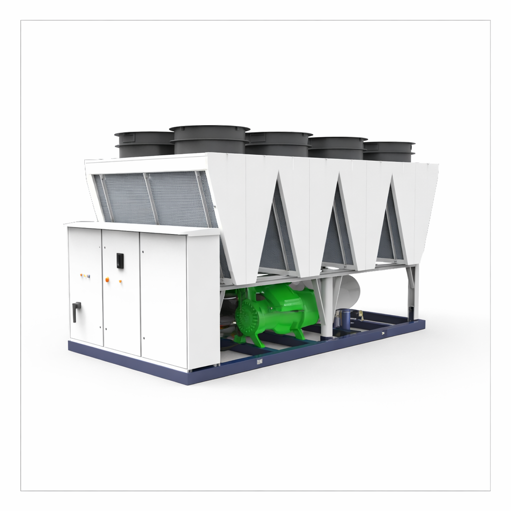 Air-cooled VFD screw chiller for energy-efficient cooling